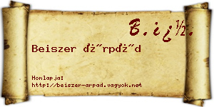 Beiszer Árpád névjegykártya